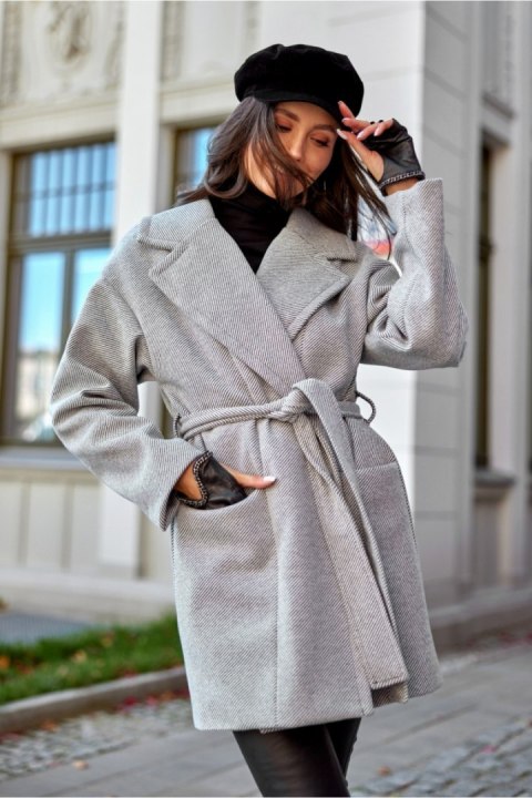Płaszcz Damski Model CZB PLA0027 Grey - Roco Fashion