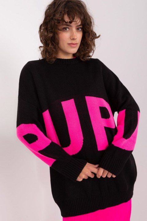 Sweter Damski Model BA-SW-8060.05P Black/Pink - Badu