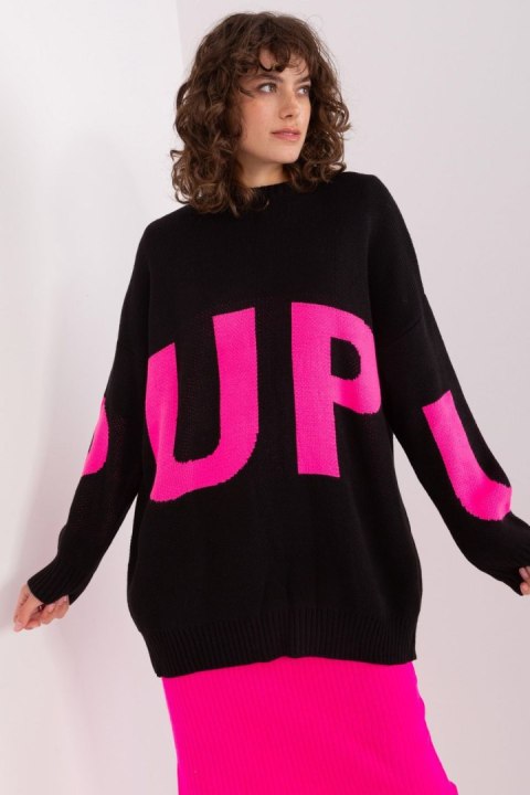 Sweter Damski Model BA-SW-8060.05P Black/Pink - Badu