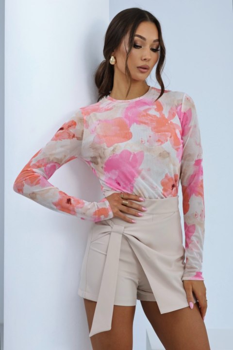 Bluzka Model Blake 200120201 Watercolor/Flowers/Orange/Pink - LaBalancia