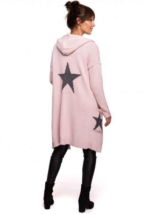 Sweter Kardigan Model BK063 Powder Pink - BE Knit