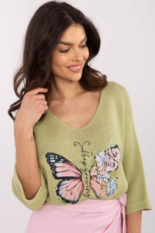 Sweter Damski Model MI-SW-7002.17 Pistacja - Italy Moda