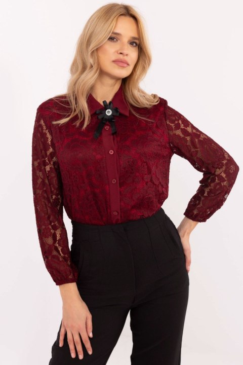 Koszula Damska Model MI-KS-C242.16X Bordo - Italy Moda