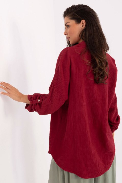 Koszula Damska Model MO-KS-9368.98 Bordo - Italy Moda