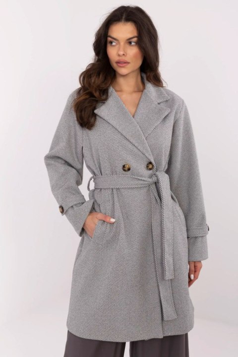 Płaszcz Damski Model MO-PL-5209.87 White/Grey - Italy Moda