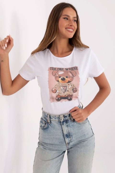 Tshirt Damski Model NM-TS-NG25285.74P White/Beige - NM